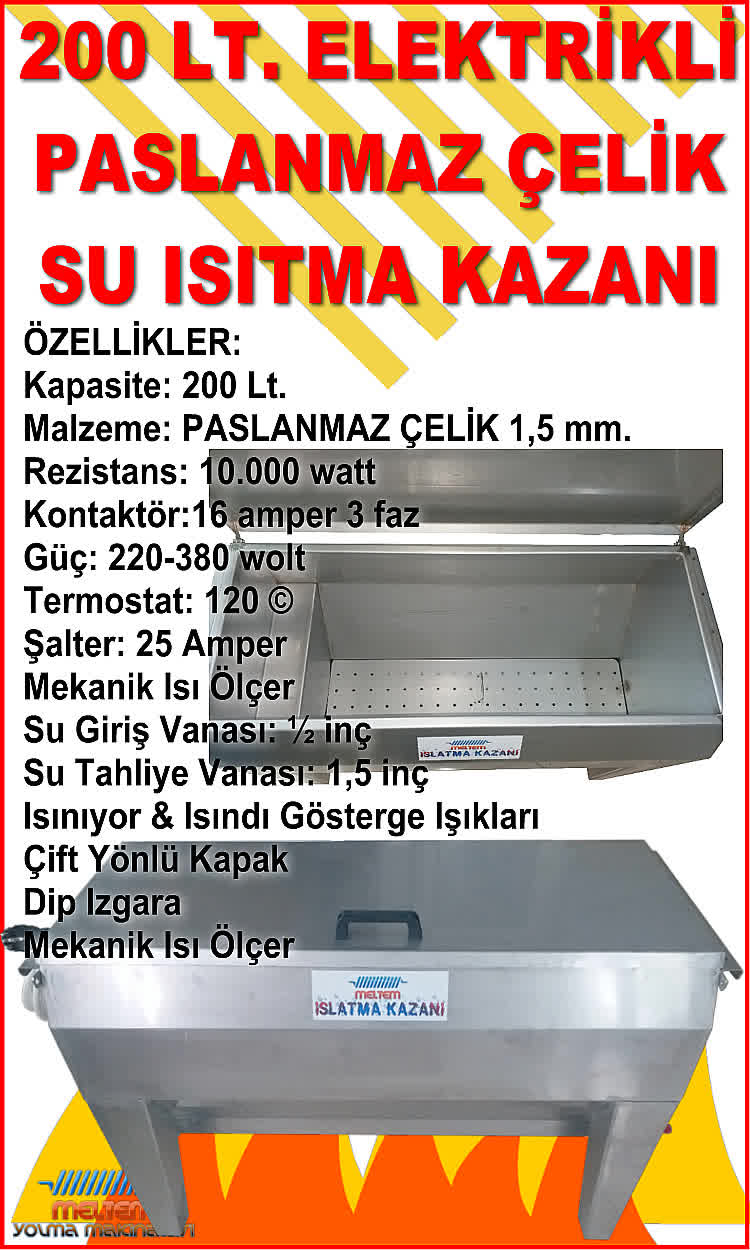 meltem 200 paslanmaz tuy islatma kazan