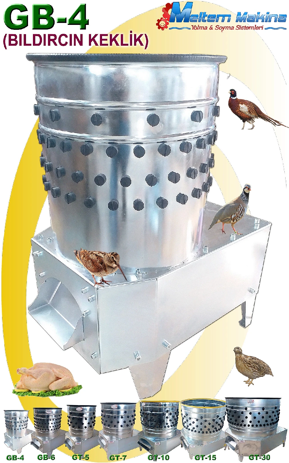 GB4 BILDIRCIN KEKLİK KUŞ TÜYÜ YOLMA MAKİNESİ