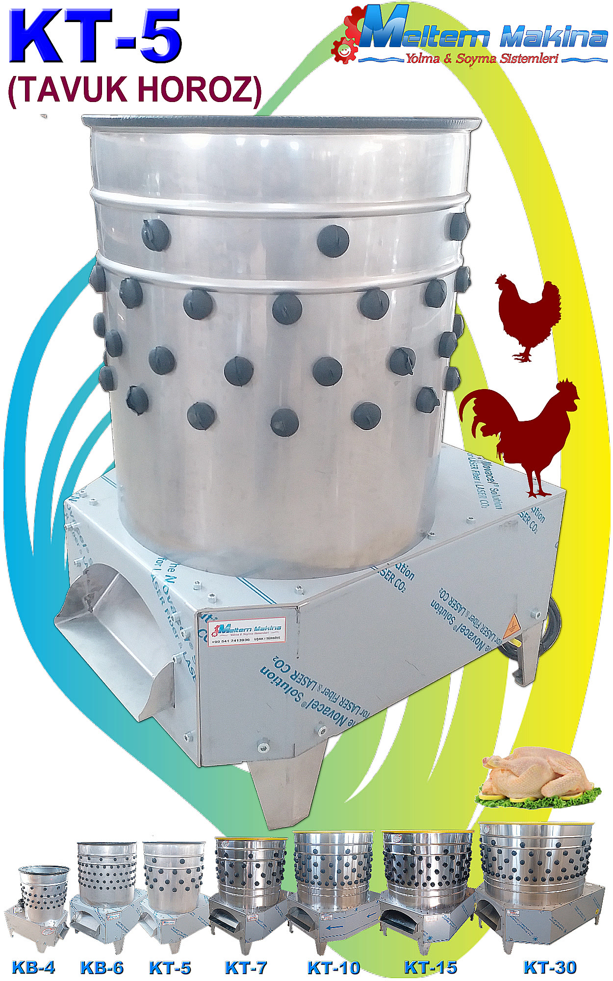 KT5 TEK TAVUK TÜY YOLMA MAKİNESİ